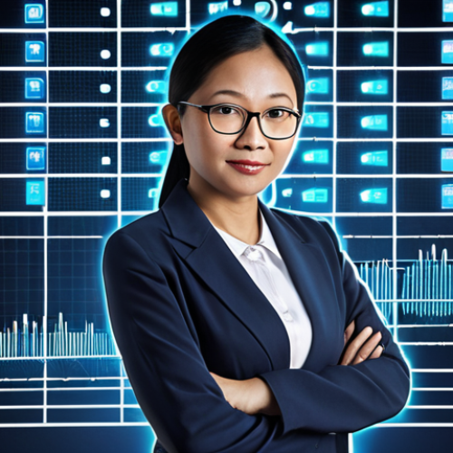 A professional Malaysian insurance broker, composed and visionary, standing confidently amidst a dynamic fusion of traditional and digital elements. On one side, subtle outlines of classic insurance documents, while on the other, glowing digital lines, data visualizations, social media icons, and symbols representing digital assets and mental well-being intersect. The overall image conveys adaptation, leadership, and the seamless integration of human expertise with cutting-edge technology in the evolving Malaysian insurance landscape.