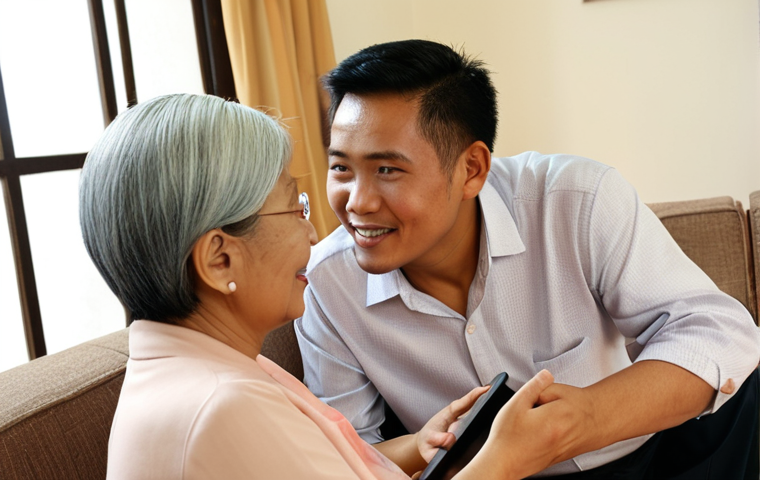 2

**Image Prompt 2: Empathetic Connection in Malaysian Financial Advising**
A warm and approachable Malaysian financial advisor, male or female, engaged in an empathetic conversation with a Malaysian client (perhaps an elderly individual or a young family) in a comfortable, inviting living room setting. The focus is on active listening, genuine understanding, and clear, simple communication, with the advisor leaning slightly forward, maintaining eye contact. Digital tools like a tablet or smartphone are visible but are placed to the side, underscoring that human connection is paramount. The atmosphere is one of trust and care, with soft, natural lighting. The scene captures the essence of building long-term relationships and prioritizing client well-being. --ar 16:9 --v