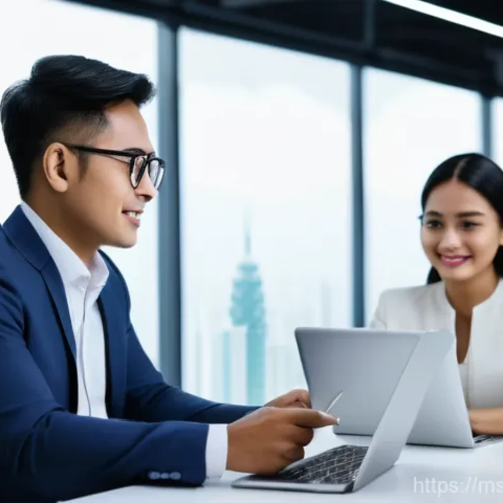 보험중개사 필수 도구 및 소프트웨어 - **Prompt:** A diverse group of professional Malaysian insurance agents (male and female, of Malay, C...