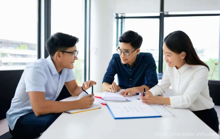 보험중개사 자격시험 이론 공부법 - **Prompt 1: Focused Study and Planning**
    "A young Southeast Asian adult, appearing to be in thei...