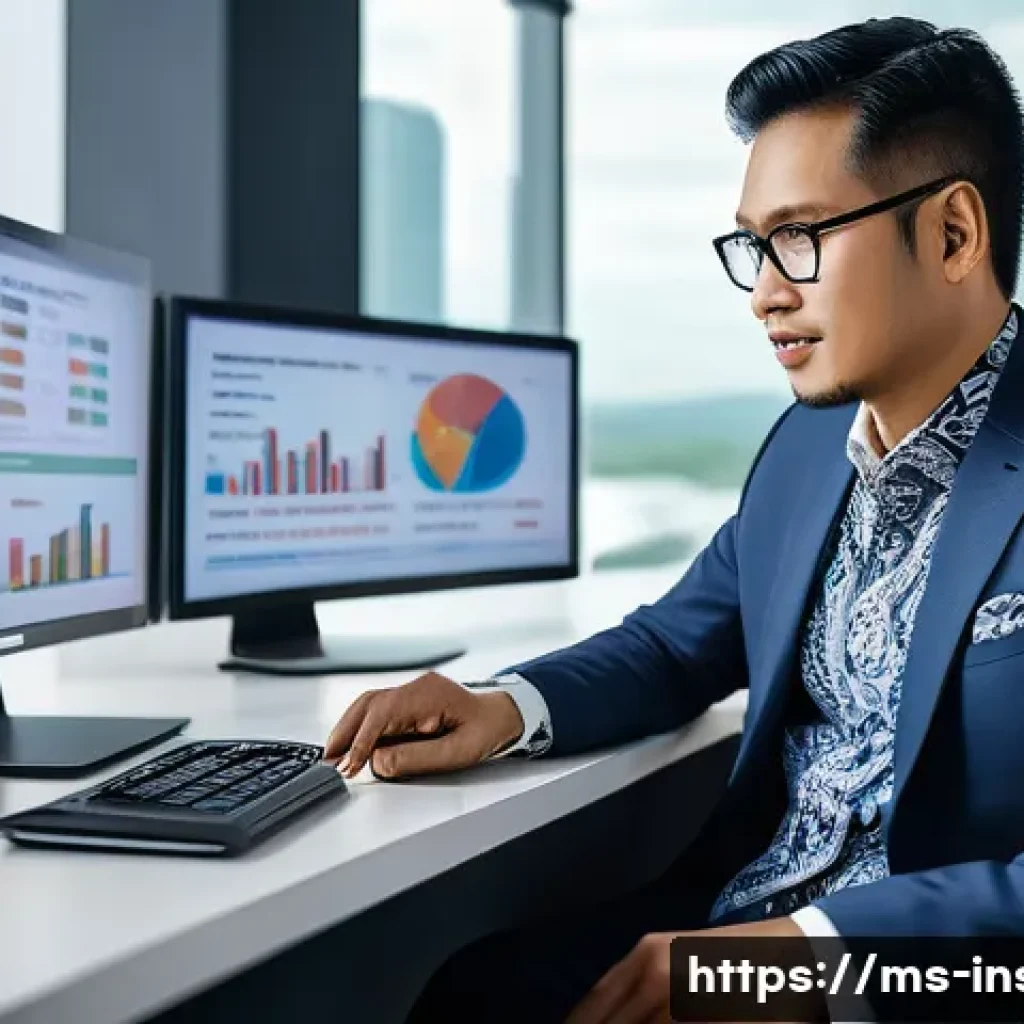 보험중개사와 관련된 경력 전환 가능성 - A professional Malaysian financial advisor in a modern office setting, analyzing risk charts on mult...